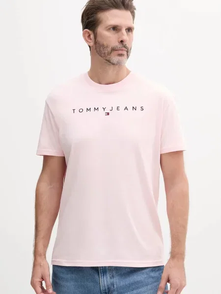 Тениска Tommy Jeans с апликация розово