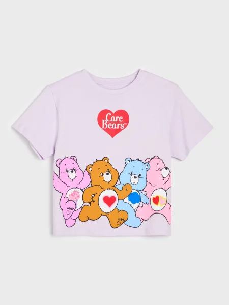 Sinsay tričko boxy střihu s potiskem Care Bears levandulová