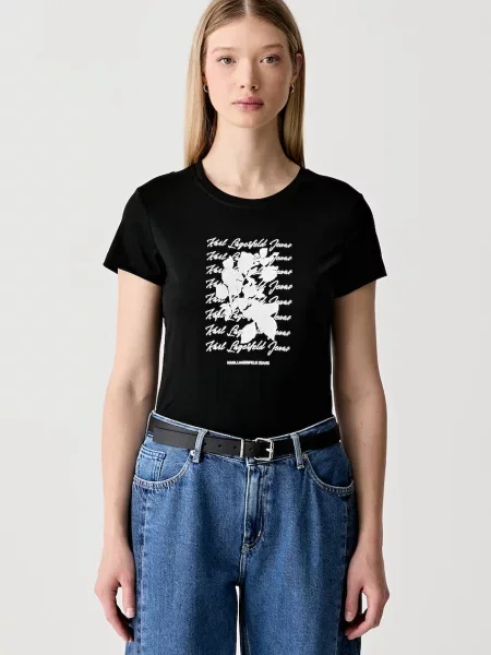Karl Lagerfeld Jeans tricou pentru femei cu negru