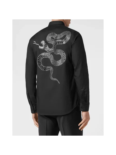 Koszula Philipp Plein w wężowy wzór czarna