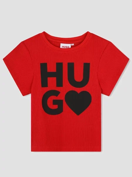 Дитяча Футболка HUGO Kids червоний