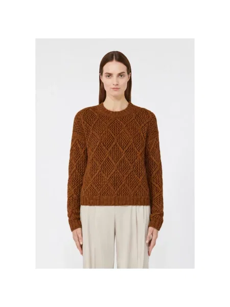Sweter Max Mara Studio wełniany brązowy
