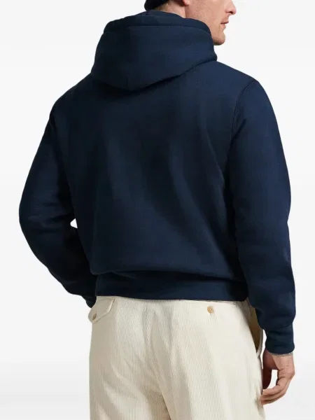 Суичър с качулка Polo Ralph Lauren с принт синьо