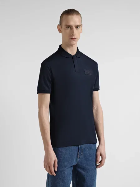 Поло Ea7 из модала синее