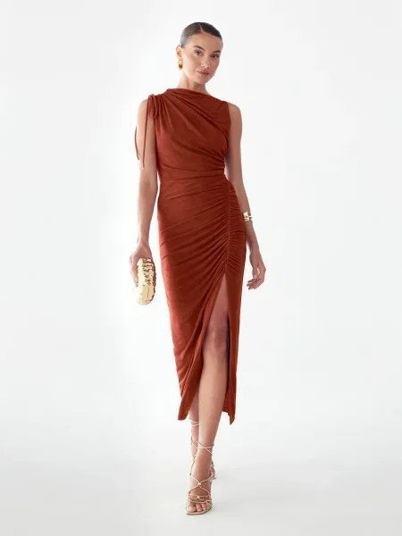 BWLDR Rochie Eternity ruginiu maro