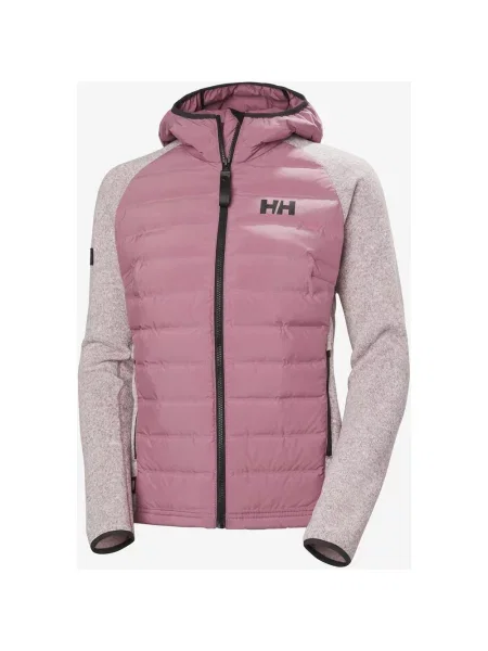 Kurtka z kapturem Helly Hansen Skagen Hybrid Knit różowo-szara malwa XS szara