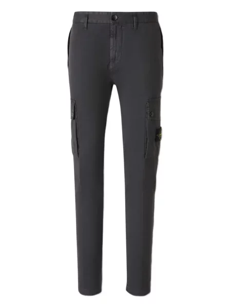 Keprové zúžené kalhoty Stone Island s kamínky šedé