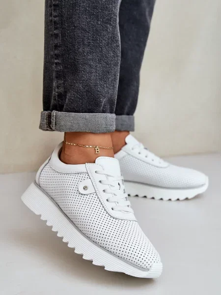 Kožené tenisky S. Barski na platformě