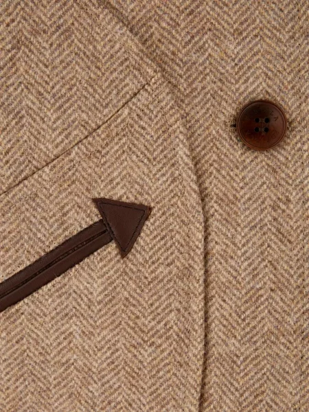 Samt s ovratnikom blejzer Fortela s herringbone uzorkom