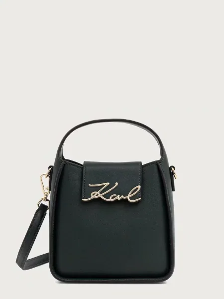 Karl Lagerfeld geantă crossbody pentru femei din piele K/SIGNATURE verde