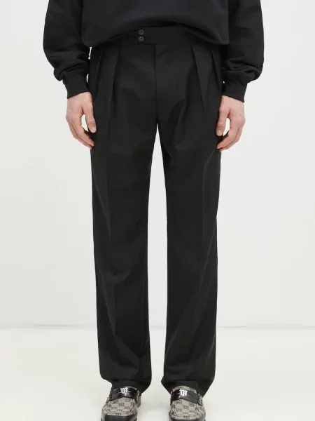Paul Smith pantaloni de lână drept negru
