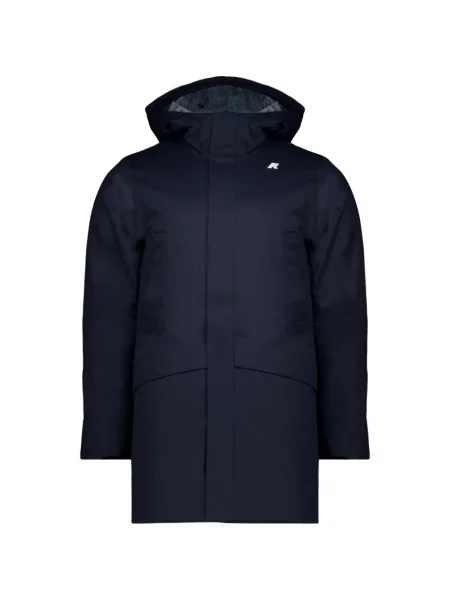 Geacă parka K-way din țesătură twill albastru