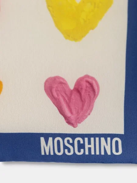 Fular Moschino de mătase bej