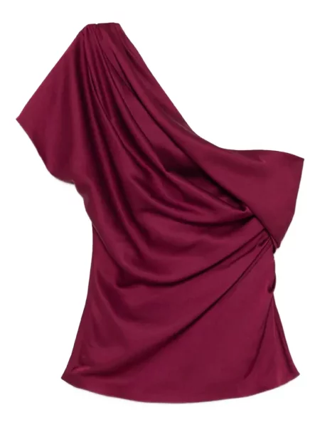 Bluzka Simkhai drapowana na jednym ramieniu czerwona