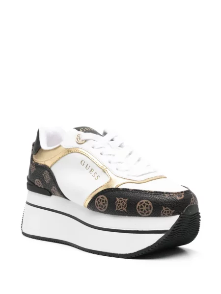 Sneakerși Guess cu platformă alb