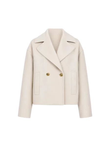 Marynarka Max Mara Studio wełniana dwurzędowa beżowa