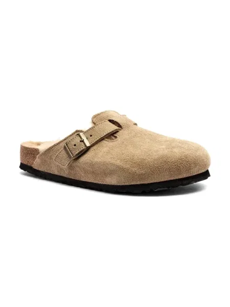 Bőr mules Birkenstock hasítékkal bézs