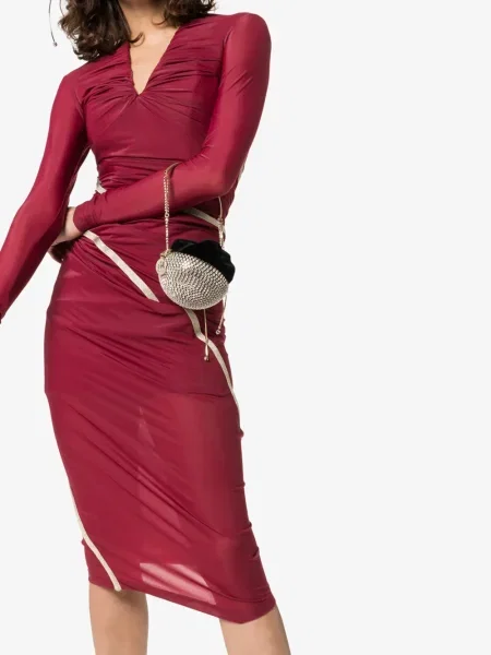Rochie maxi Y/project drapată de costum roșu