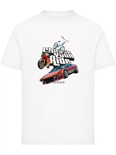 Mister Tee Póló Choose Your Ride 5 Stars piros / fekete fehér