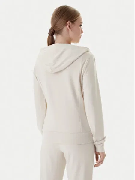 Emporio Armani Tepláková bunda zlatá / svetlosivá béžová