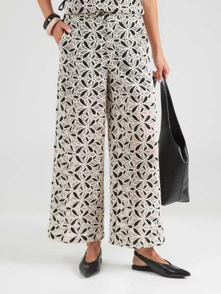 FRNCH PARIS Pantaloni bej deschis negru