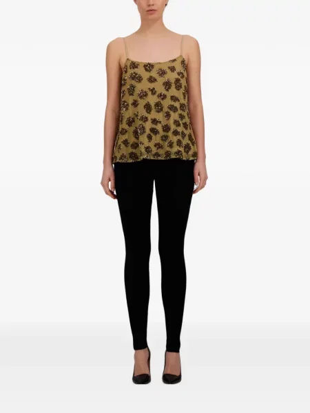 Top Herno cu paiete cu model leopard verde