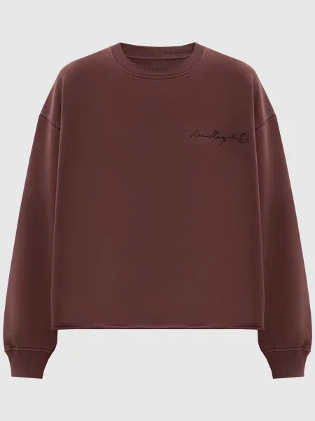Світшот з принтом логотипа Maison Margiela Mm6 коричневий