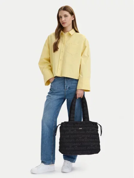 Kabelka Tommy Jeans Tjw Icon Tote Aop čierna
