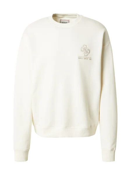 GUESS Sweater majica zlatna / bijela bež