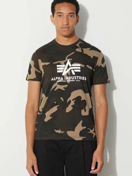 Футболка Alpha Industries Basic Camo wdl camo 65 зелена