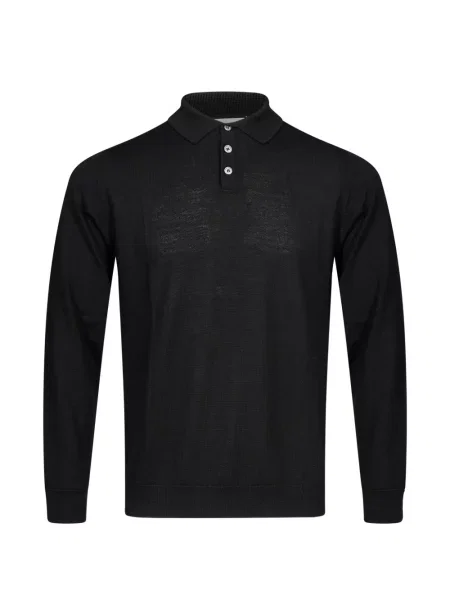 Lung tricou polo Manifatture Del Nord negru