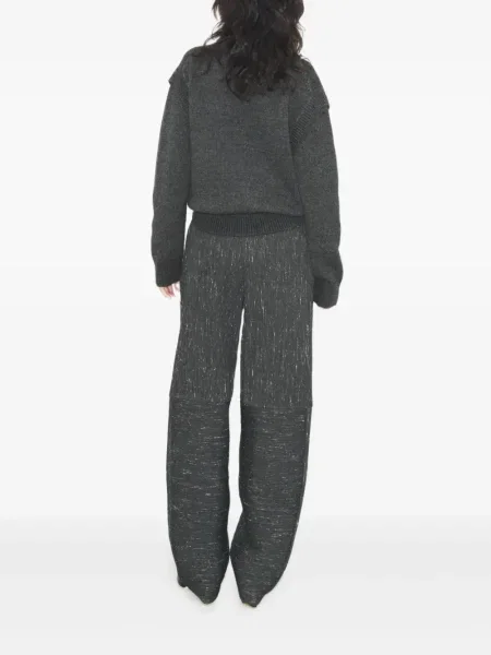 Pantaloni Tory Burch de lână gri