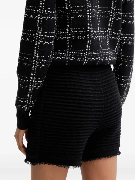 Σορτς Guess με κρόσσια μαύρο