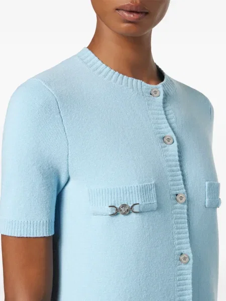 Rochie mini Versace de lână de costum albastru