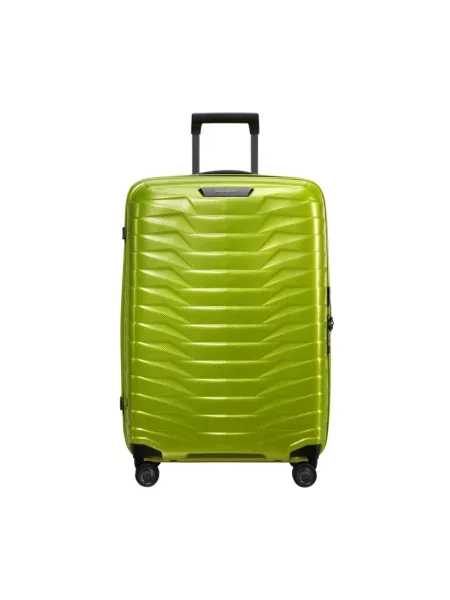 Lniana walizka Samsonite zielona