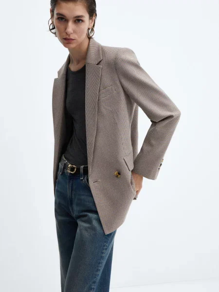 MANGO Charlota Піджак Поліестер/віскоза бежевий