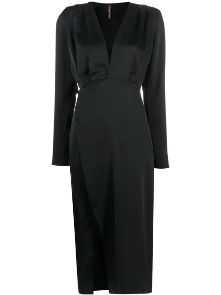 Rochie mini Maison Close din satin de costum negru