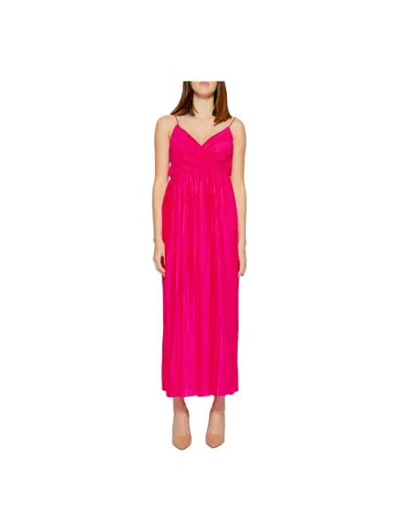 Maksi sukienka wieczorowa Only na ramiączkach różowa