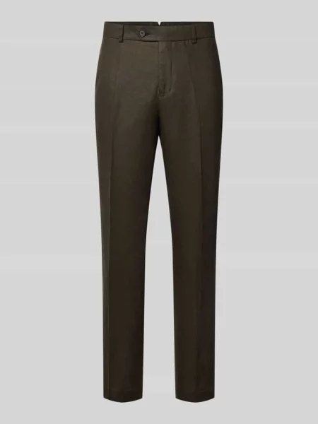 Spodnie garniturowe w kroju regular fit z czystego lnu model BAILEY' Selected Homme
