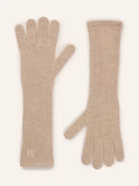 Max Mara Rukavice Mmjock Z Kašmíru béžová