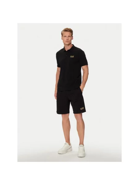 Szorty z elastycznym pasem Ea7 Emporio Armani czarne