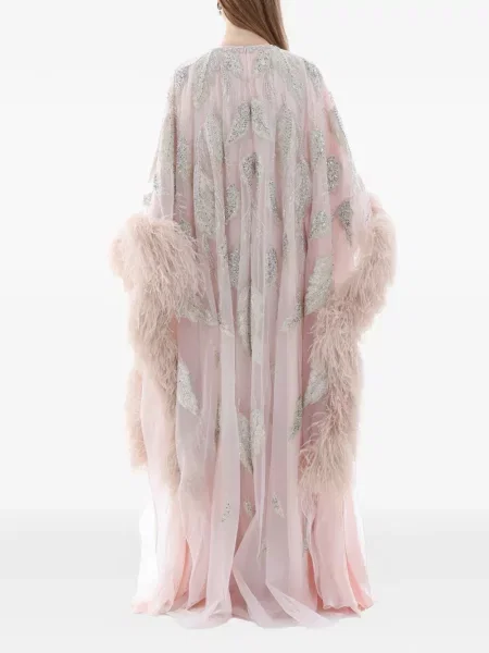 Haftowana maksi sukienka maxi Dina Melwani garniturowa różowa