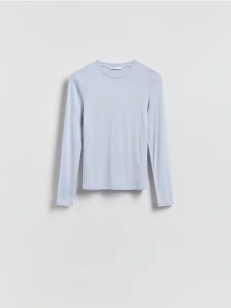 Reserved Longsleeve z włókna bambusowego jasnoniebieski