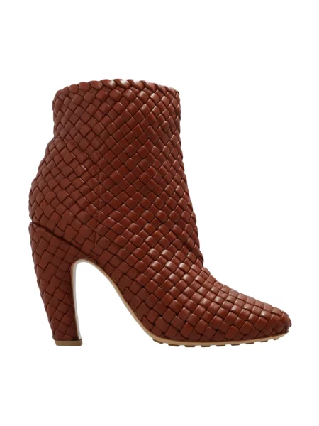 Botki Bottega Veneta skórzane brązowe