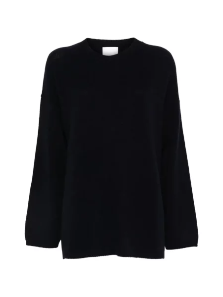 Lung pulover Allude cu decolteu rotund negru