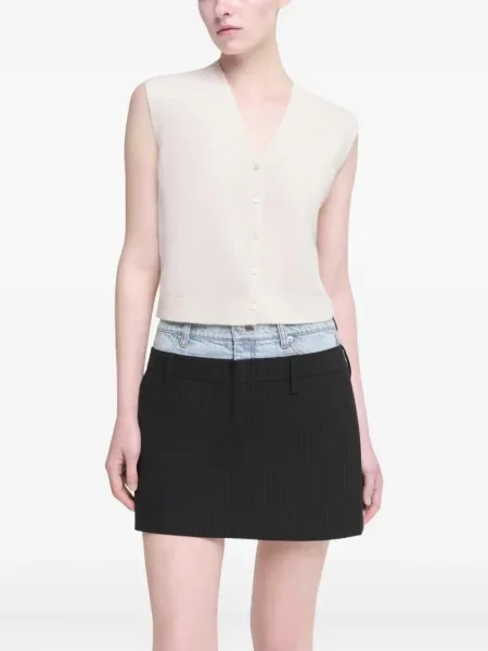 Vestă Simkhai din cașmir alb