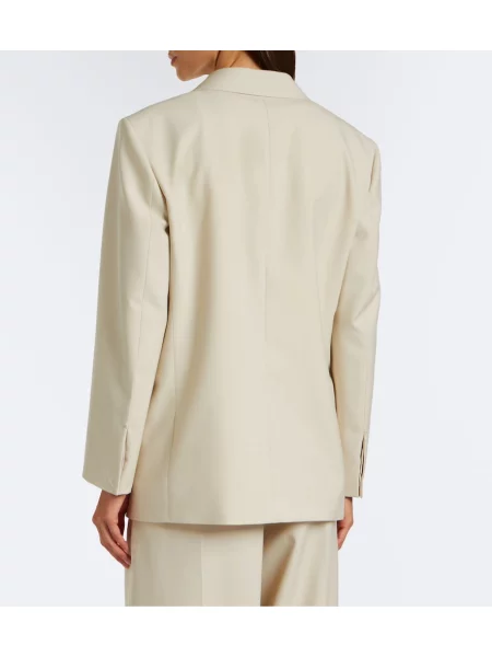 Volneni blazer Bottega Veneta s črtami bež