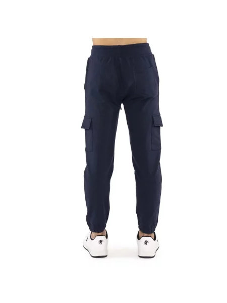 Pantaloni cargo Leone 1947 cu autograf albastru