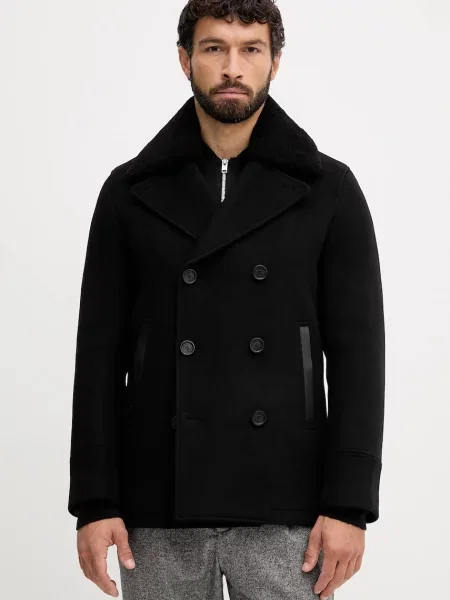 Вълнено палто MACKAGE COLE черно