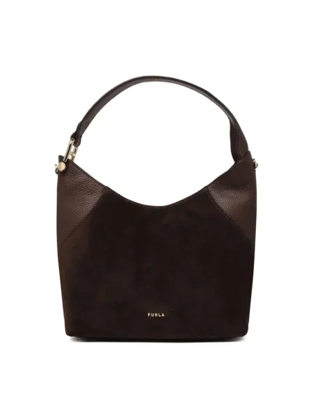 Torebka skórzana Furla skórzana brązowa